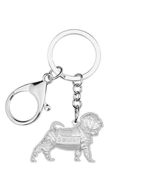 Bonsny Enamel Metal Chinese SharPei Dog Keychains Key Car Purse Bags PETS Charms Gifts