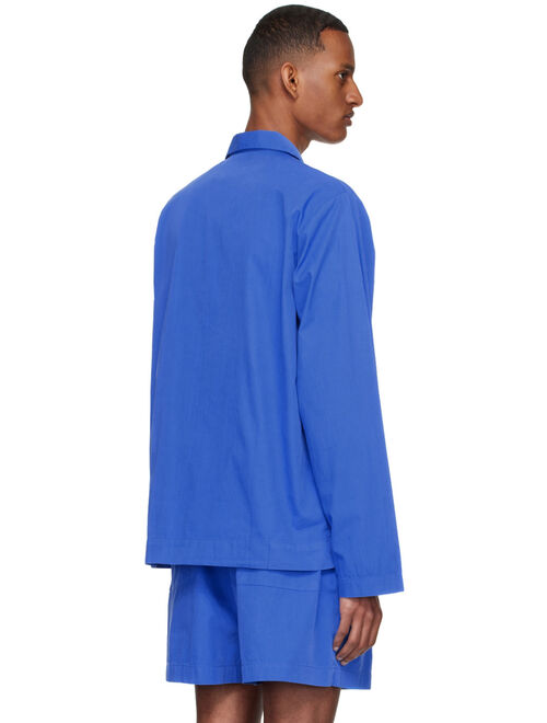 Tekla Blue Organic Cotton Pyjama Shirt