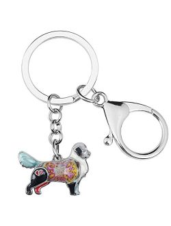 Enamel Metal Golden Retriever Dog Keychains For Women Kids Car Purse bag Rings Charms Pets Gift