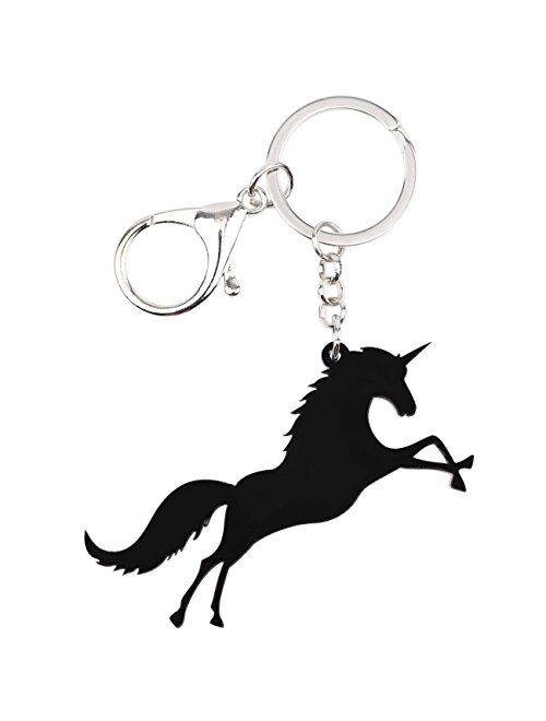 Bonsny Acrylic Unicorn Key Chains Keyring for Women Gifts Teens Car Purse Handbag Charms Jewelry