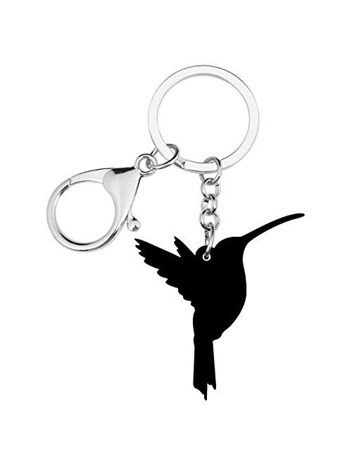 BONSNY Arylic Metal Hummingbird Keychains For Women Girls Gifts Car Purse Birds Pendant Charms