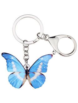 Rainforest Morpho Helena Butterfly Key Chains For Women GIFT Rings INSECT Charms