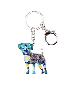 Enamel Alloy Jack Russell Dog Key Chains For Women Gifts Car Purse Handbag Charms Jewelry