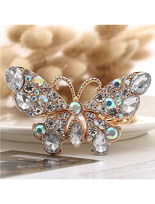Xuyc Key Chain, Lovely Butterfly Rhinestone Alloy Key Chain, Gold Flash Key Ring Pendant, Suitable for Women and Children