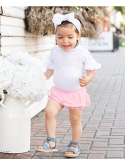Baby/Toddler Girls Knit Ruffle Flowy Sleeve Bodysuit
