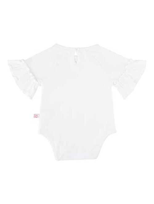 RuffleButts Baby/Toddler Girls Knit Ruffle Flowy Sleeve Bodysuit