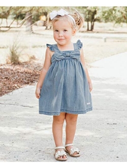 Baby/Toddler Girls Printed Pinafore Cross-Back Sun Dress