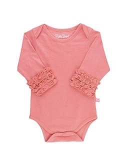 Baby/Toddler Girls Long Sleeve One Piece Layering Bodysuit with Ruffles