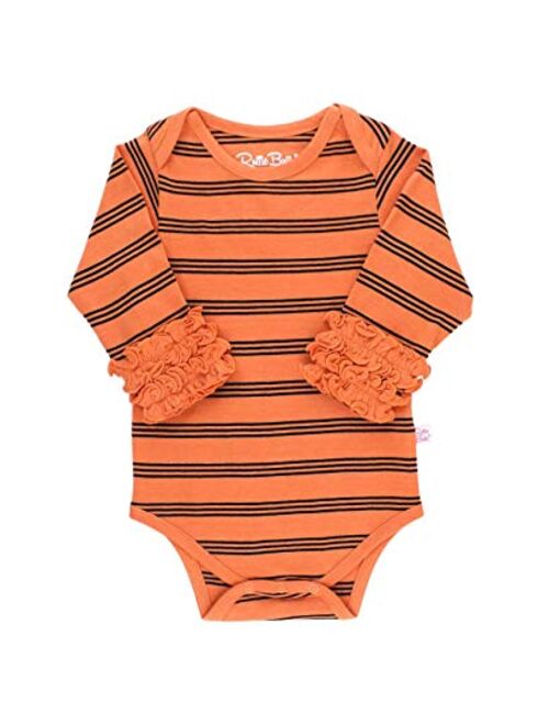 RuffleButts Baby/Toddler Girls Long Sleeve One Piece Layering Bodysuit with Ruffles
