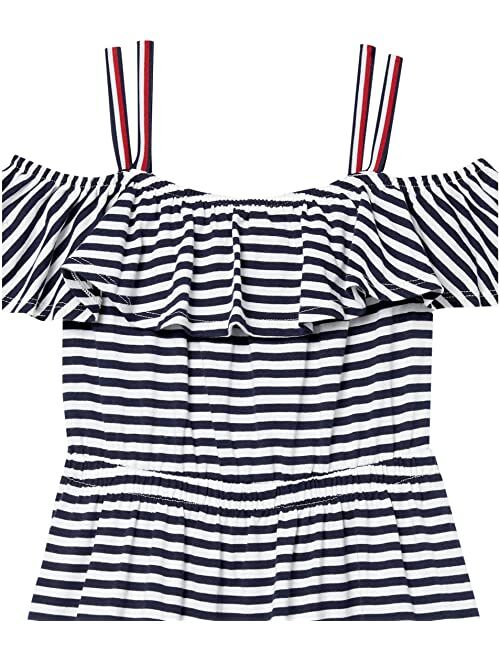 Tommy Hilfiger Kids Ruffle Mini Stripe Dress (Big Kids)