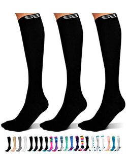 SB SOX 3-Pair Compression Socks (15-20mmHg) for Men & Women – Best Socks for All Day Wear!