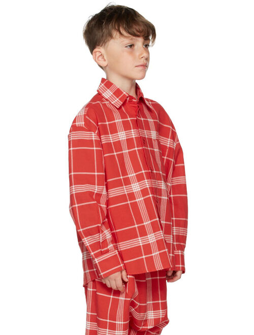 The Animals Observatory Kids Red Logo Wolf Shirt