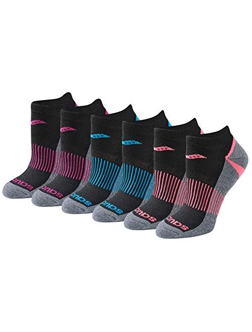 Saucony Women's Selective Cushion Performance No Show Athletic Sport Socks (6 & 12 Pairs)