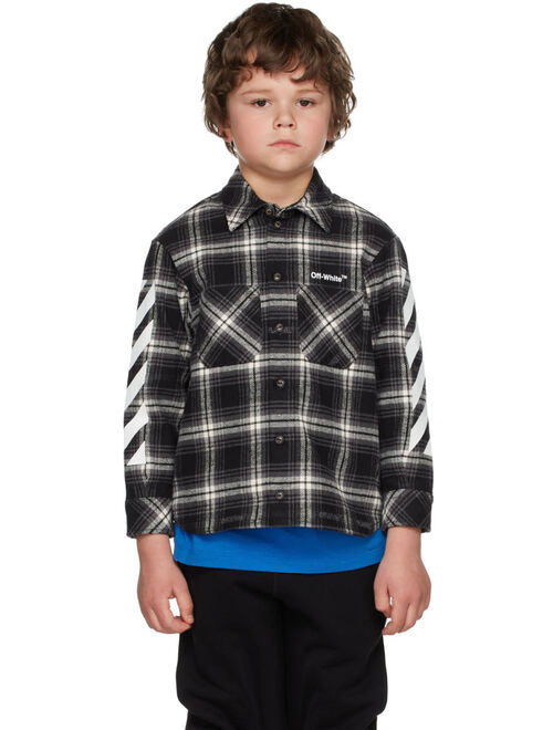 Off-White Kids Black & White Check Flannel Shirt