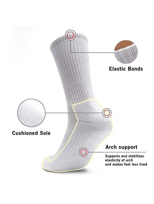 MONFOOT Women's and Men's 4-8 Pack Athletic Cushioned Crew Socks
