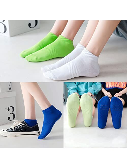 kimteny 20 Pairs Colorful Ankle Socks Womens No Show Socks Low Cut Socks Cotton Non Slip Lightweight Socks with Grippers