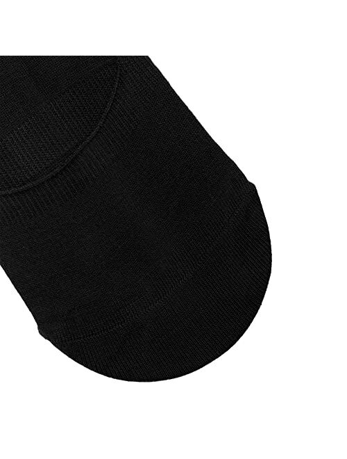 Bonisto No Show 6 Pairs Low Cut Invisible Bamboo Socks for Women and Men with Anti Slip Silicone Grip