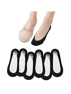 Aoczes 6 Pairs Ultra Low Cut Liner Socks No Show Socks Womens Invisible Socks for Women Non Slip for Flats Boat Summer.