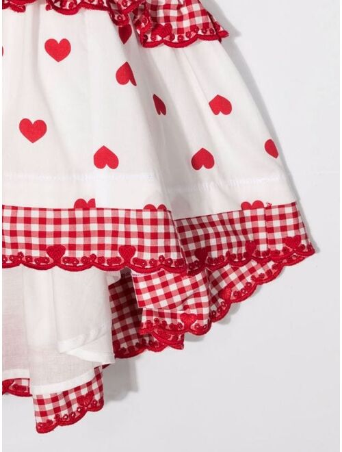 Monnalisa heart print hi-low skirt