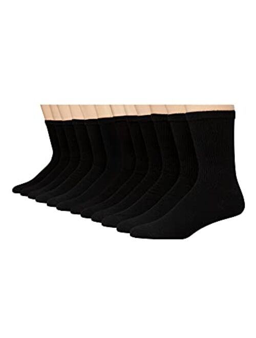 Hanes Men's Double Tough Crew Socks, 12-pair Pack