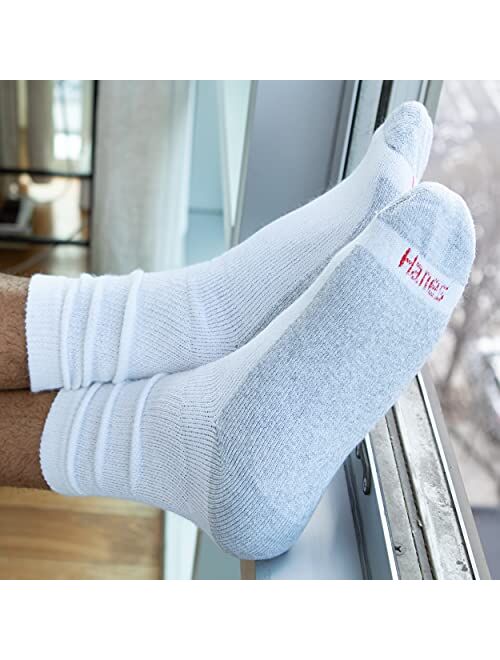 Hanes Men's Double Tough Crew Socks, 12-pair Pack