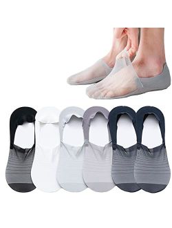 RainFlowwer 6 Pairs Invisible Ice Silk Breathable Socks, No Show Socks For Men and Women, Thin No Show Socks Men for Flats Boat Sneaker
