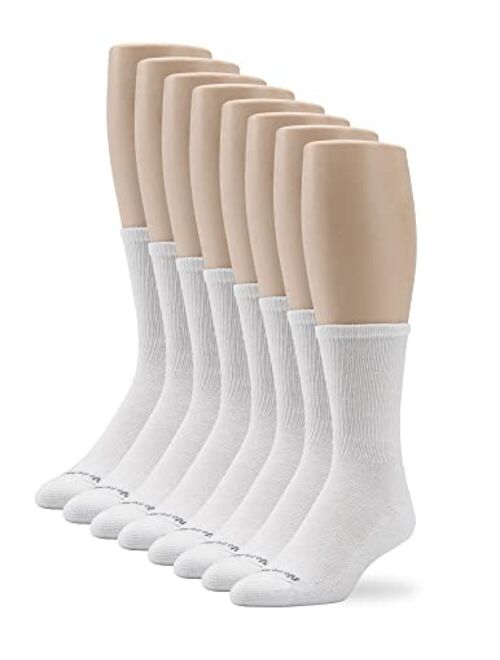 No Nonsense Women's Cushion Crew Socks, 8 Pair Pack, White