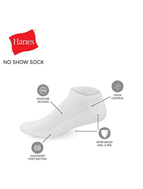 Hanes Men's X-temp Cushioned No Show Socks (Pack of 12 Pairs)