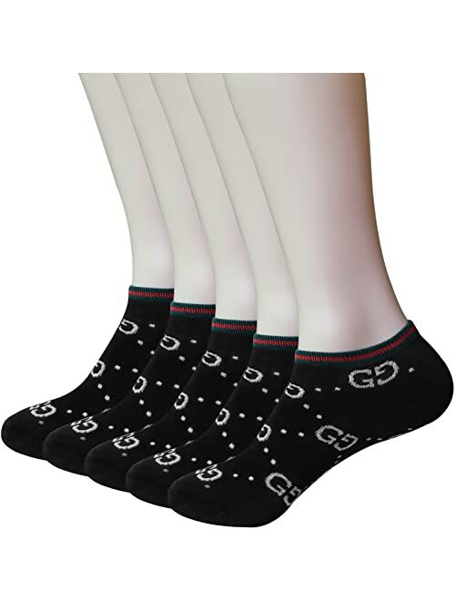 Huiige 5 Pair Ankle Socks for Women, Women Low Cut Cotton Socks Non Slip Socks No Show Socks Fits Size 5-8