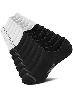 PAPLUS No Show Socks Men 6 Pairs, Non Slip Cushioned Low Cut Ankle Sock with Arch Support