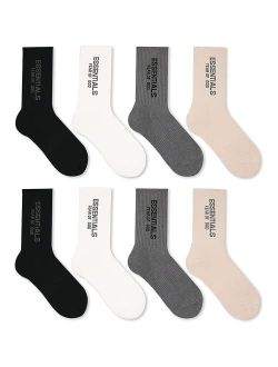 ixccoiv Fear of God Essential Socks Fashion Hip Hop Socks 4-Pair Casual Athletic Adult Socks
