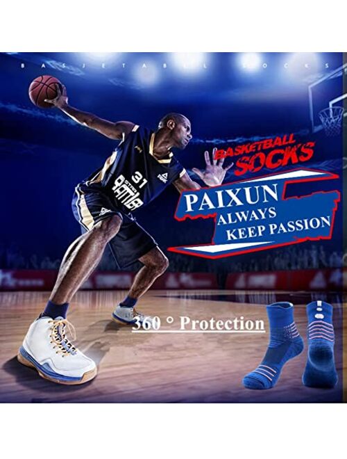 PAIXUN Mens Compression Socks For Men 100% Cotton Athletic Running Workout Size 6-12 No Show Low Cut Ankle Crew Socks