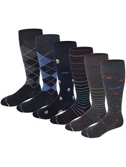 Dr. Motion Men 6 pairs pack everyday compression knee high socks