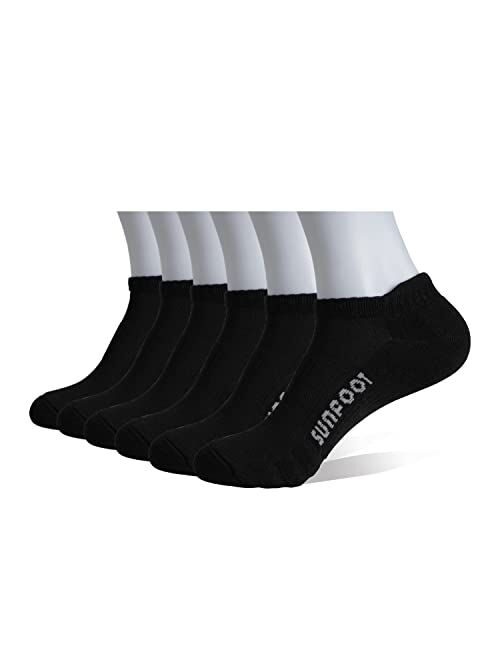 SUNFOOT Ankle Socks Athletic Compression Cushioned Mesh Ventilating Breathable Low Cut No Show Unisex Running Socks 3 Pack