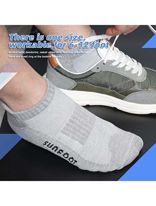 SUNFOOT Ankle Socks Athletic Compression Cushioned Mesh Ventilating Breathable Low Cut No Show Unisex Running Socks 3 Pack