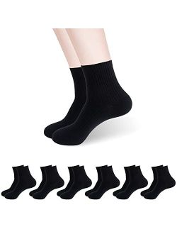 BOMOOMOO Men Casual Cotton Quarter Socks withe Lycra, Ankle Fashion Socks for Leather Dress Shoes Size 6-12, 6 Pairs