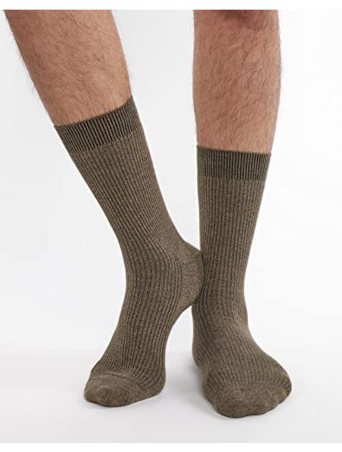 INNERSY Mens Cotton Socks Casual Crew Socks Business Dress Socks for Men 6 Pairs