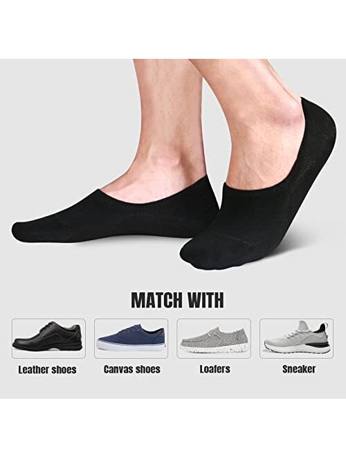 Robately Men Invisible No Show Socks Low Cut Ankle Socks Men Short Socks 5 Pairs