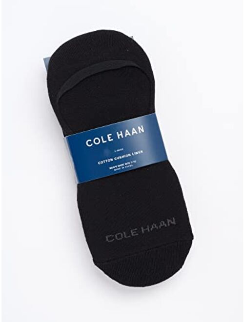 Cole Haan Men's Socks - Lightweight Ultra Low Cut Liner Socks with Heel Grip (2 Pack)