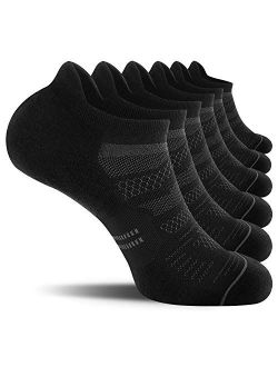 CS CELERSPORT 6 Pack Men's Running Ankle Socks with Cushion, Low Cut Athletic Sport Tab Socks