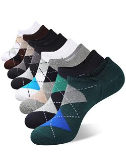 Heatuff 8 Pairs Mens Cotton No Show Socks Non-Slip Low Cut Breathable Casual Boat Liner Socks