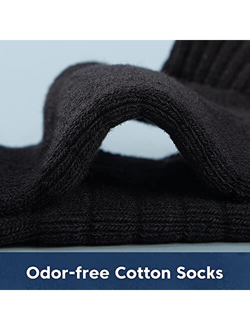 TANSTC Mens Socks, 6 Pairs Anti-Blister Cushioned Breathable Running Cotton Socks, Athletic Ankle Sports Socks