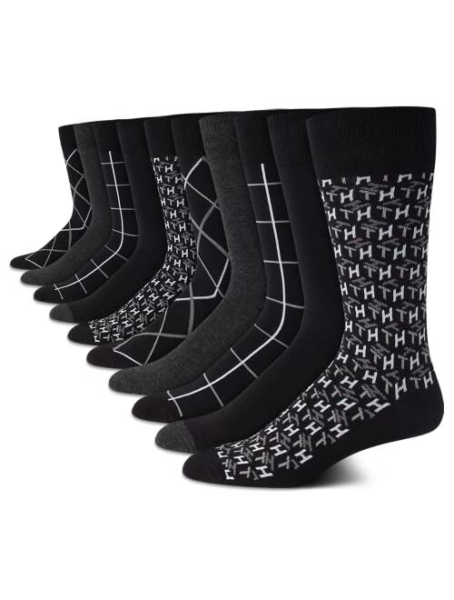 Tommy Hilfiger Mens Dress Socks Lightweight Comfort Crew Sock (10 pack)