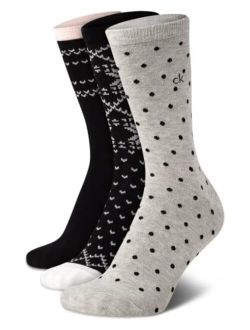 Women's Dress Socks - Lightweight Crew Sock, Crystal Gift Box (3 Pack)