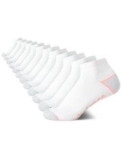 Womens Athletic Socks Cushion Quarter Cut Ankle Socks (12 Pack)