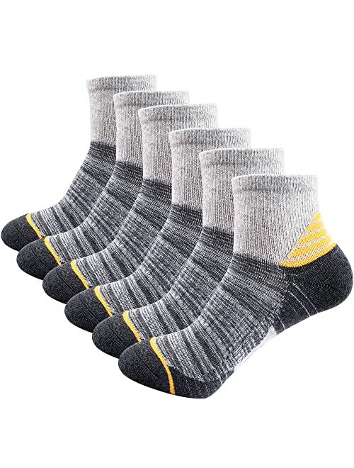 J.Wmeet Women's Athletic Ankle Socks Quarter Cushioned Running Socks Hiking Performance Sport Cotton Socks 6 Pack