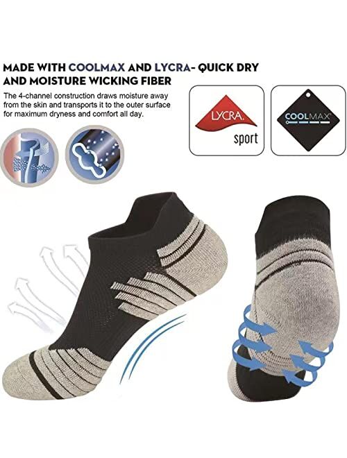 YUNDIDUAN Mens Athletic Workout Socks Padded Comfort Running Sock