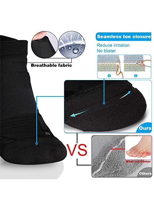 Hylaea No Show Running Athletic Anti-Blister Wicking Coolmax Socks, Seamless Anti-odor
