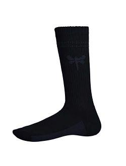 THE VILLAIN INSIDE Villain Inside Contra Dragon Fly, Combed Cotton Crew Socks for Men, Silver Infused Premium Athleisure Socks