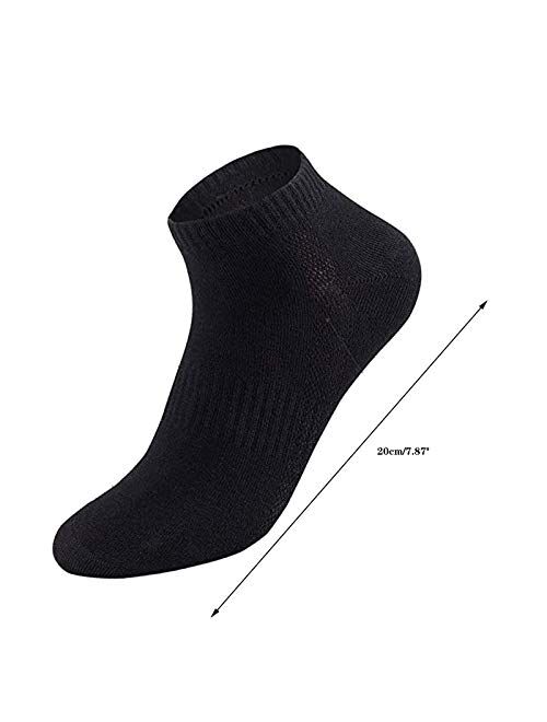 niuwa 5 Pairs Men Short Socks Solid Breathable Cotton Athletic Sports Socks Low Cut Running Socks